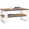 AKORD | Tavolino da Salotto in Legno - ALEX | Tavolo da Caffè con gambe un Ripiano | Coffee Table | Tavolini Basso Moderno | Arredamento Casa | 92 x 45 x 53 cm | Oak Craft & Bianco