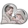 Lupia - Quadro Capezzale Sacra Famiglia HEART THE KISS CERAMIC GREY, Stile Unico a forma di cuore per Ogni Arredamento, Made in Italy, Sospensione a Cordicella a Scomparsa, Grigio, 50x65 cm, Legno mdf