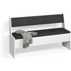 Livinity Panca ad angolo Tiberio, Bianco, 41.5 x 136.6 cm
