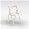 Bissolo Casa Sedia Pieghevole in Legno Bianco ideale per casa e giardino