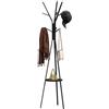 HOMCOM Appendiabiti da Terra di Design, Appendiabiti Verticale Moderno, Attaccapanni da Terra, per Ingresso, Elegante, 3 Aste, 9 Ganci, 45x45x180cm, Nero