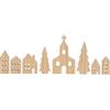 Spetebo Villaggio in legno per decorare 8 pezzi - natura - Città di Natale - Casa in legno - Decorazione da tavolo decorazione natalizia