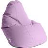 Avalon Puff Poltrona Sacco Grande Bag L Mamba 80x80x125cm - 300 Litri Made in Italy in Finta pelle Imbottito per Ambiente Interno ed Esterno Colore Lilla