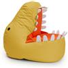 Lumaland Dino - Pouf a sacco per bambini, impermeabile, per interni ed esterni, materiale di facile manutenzione, 90 x 90 x 70 cm e 4,1 kg, colore: giallo