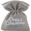 Generic Lotto di 12 Sacchetti portaconfetti in Cotone Vari Colori 10x12 cm BOMBONIERA Porta Confetti (Tortora Santa Comunione)