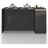 WHOUS Isola Cucina SOLE con 2 Ante, Tavolo da Pranzo e Piano di Lavoro, Ideale per Open Space e Spazi Ridotti, 160x90x90 cm, Antracite Opaco e Report