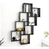 Generico Mensola Parete a Cubo Nera 90x15x119 cm in Legno Multistrato,Mobili,Scaffalature,Scaffali e mensole per pareti-807179