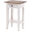 Design Delights - Tavolo per telefono rustico, vintage, modello Planta, 52 x 34 cm (A x L), legno massiccio di mogano, per fiori, tavolino corridoio, comodino con cassetto, colore 05, bianco naturale