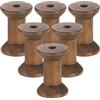 QUARKZMAN 6 Pezzi Bobina di Legno Vuota 1.2 x 2 Bobine di Legno Cammello | per Artigianato Fai da Te Ricamo Arte Cucito Filo Corda, Bobine di Filo Vuote, Non Finite