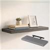MAKA change your life quality MAKA Mensole da Parete in Mdf con Staffe a Scomparsa - Mensola Moderna Salvaspazio 60/80/90 cm - Colore Rovere, Bianco o Grigio - Spessore 4 cm - Mensole Decorative (Grigio, 80 cm)