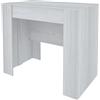 Bricozone Tavolo Consolle Allungabile Clarissa Design Moderno Elegante Per Casa Ufficio 14 Posti Salvaspazio Multiposizione Allungabile Fino A 3 Metri 78 x 51 x 90 cm Bianco Frassinato