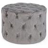 iperbriko BIZZOTTO Pouf Vintage Grigio Velluto cm diam 60 x 42 h
