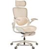 MUSSO E80 MUSE Sedia per Donne e Piccole Corporature, Beige | Supporto lombare 3D, Poggiatesta 4D, Braccioli ribaltabili 90°, Poggiapiedi, 135°
