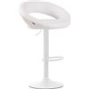 CLP Sgabello Cucina rétro Moderno Olinda in Similpelle I Sedia Alta Bar Altezza Regolabile 60-81 CM, Colore:Bianco, Colore del Telaio:Cromo
