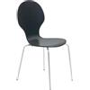 CLP sedia impilabile Diego, resistente e facile da pulire, con seduta in legno di forma ergonomica moderno Black