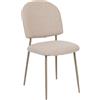 ATMOSPHERA CREATEUR D'INTERIEUR Atmosphera - Sedia da pranzo Kamili - Beige - H 84 cm - Tessuto rivestito, gambe in metallo - Per cucina, soggiorno, ufficio