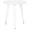 HOMCOM Tavolo da pranzo rotondo con gambe di forcella metalliche stile moderno nordico per cucina salotto caffè caffè bar Ø70 x 75 cm bianco