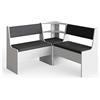 Vicco Gruppo Gruppo panca ad angolo Roman, Bianco, 120 x 120 cm Senza tavolo, adatto per il posizionamento ad angolo in cucine e sale da pranzo