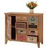 Mendler Comò da farmacia HWC-O63, armadio con cassetti portatarghette, motivo vintage shabby legno, 80x91x40cm - telaio naturale