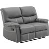 Vente-unique - Divano relax 2 posti Canby - similpelle - grigio