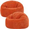 icon Classico Poltrona Sacco, Arancia, Set da 2, Velluto a Coste, Pouf Poltrona con Riempimento Incluso, Pouf Sacco, Camera da Letto, Soggiorno, Mobili Soggiorno