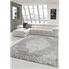Teppich-Traum Merinos Tappeto Moderno Tappeto Orientale con Filo Glitterato Ornamenti in Grigio Crema Größe 80x150 cm
