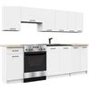 AKORD | Set di Mobili da Cucina Olivia 2.4m | Cucina Completa Piccola | Componibile | su Misura 46 x 180 x 174 cm | Per un design moderno e Tradizionale | Bianco