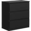 MebLocker Cassettiera 70 cm, 3 Cassetti, Nero | Cassettiera, Mobile Contenitore, Cassettiera Camera, Armadio con Cassetti, Design Moderno 70x90x39 cm