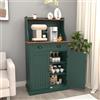 HOLTICO Armadio Multiuso per Cucina con Spazio Microonde, Mobile Salvaspazio Verde con Ripiano Regolabile, Adatto per Soggiorno, Camera da Letto, Sala da Pranzo e Garage, verde
