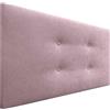DHOME Testata in Similpelle o Tessuto AQUALINE Pro con 2 file di bottoni Testata imbottita Letto di lusso (Tessuto Rosa, 110x50cm (Letti 80/90/105))