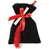 Aurora Store 24 Sacchetti con Pergamena Bomboniera Laurea Nero in Vellutino per Confetti h.13 cm Larghezza. 10 cm portaconfetti bustina in Velluto Festa Party