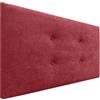 DHOME Testata in Similpelle o Tessuto AQUALINE Pro con 2 file di bottoni Testata imbottita Letto di lusso (Tessuto Rosso, 110x50cm (Letti 80/90/105))