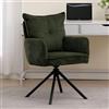 Ya-Home Poltrona Salotto Sedia da Scrivania Girevole Moderna in Tessuto Poltroncina Imbottita Poltroncina Girevole Non Regolabile per Camera da Letto/Ufficio, Verde