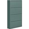 Brigros - Scarpiera Salvaspazio Slim In Metallo Con Ante A Ribalta Modello Emy, Scarpiera 15 Cm Profondità Disponibile In Vari Colori E Dimensioni Per Arredo Casa (Verdone, 4 Ante)