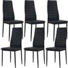 buybyroom Sedie Cucina Set da 6, Sedie Sala da Pranzo, Sedie Soggiorno Imbottite Moderne, Adatto per Tavolo da Pranzo, Cucina, Ristorante e Ufficio, Nero