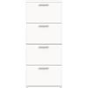 AVANTI TRENDSTORE - Parabita - Scarpiera in legno laminato nel colore bianco con 4 vani a ribalta. Dimensioni LAP ca. 59x136x17 cm
