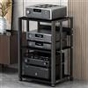 Valdoza 2/3 Rack Audio Mobile Porta Stereo Hi Fi Con Ruote Universali, Mobile Rack Per Impianto Stereofonico, Per Soggiorno, Sala Teatro, Ripiano Rack Amplificatore, Centro Intratte(3-layer-A)