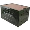 Generic Scatola da Campeggio Pieghevole con Ruote di Grande capacità per Riporre Giocattoli, Scatola di Immagazzinaggio Pieghevole con Copertura in Legno 50 Litri per lo Stoccaggio Quotidiano PP (OD