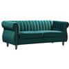 Vente-unique - Divano fisso 3 posti Trumbo - velluto - verde smeraldo
