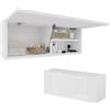 PLATAN ROOM Armadietto da bagno, larghezza 80 cm, mobiletto da bagno pensile con anta ribaltabile, colore: bianco lucido o opaco, bianco opaco/bianco lucido, 80 x 30 x 25 cm