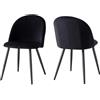 HJhomeheart Set di 2/4/6 sedie Sedia da Pranzo in Velluto con Schienale, Adatta per Cucina Soggiorno Sala da Pranzo Camera da Letto (Nero-2)