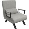 FIVMEN Divano letto 3 in 1 con funzione letto, divano letto con schienale regolabile e cuscino fino a 200 kg, portata 65 x 61 x 78 cm, 1 posto, grigio