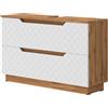 Vicco Mobile sottolavabo per bagno Lotta, Bianco, 99.4 x 62.5 cm | con 2 cassetti, per la conservazione di accessori da bagno sotto il lavandino