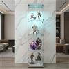 KOOPMAD Vetrina Espositiva con LED,Vetrina in Vetro con Serratura,3 Ripiani in Vetro,Glass Display Cabinet,Vetrina Espositiva per Collezionismo,Per Camera da Letto,Soggiorno e Ufficio, Bianco