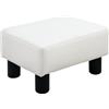 HOMCOM Poggiapiedi Divano Rettangolare, Poggiapiedi Pouf Imbottito e Rivestito in Finta Pelle, Max. 100kg, per Soggiorno e Ingresso, 40x30x24 cm, Bianco