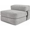 bananair - Poltrona Letto Singolo - Pouf Trasformabile in Letto Sfoderabile in Velluto a Coste - Futon Giapponese Pieghevole Pratico e Confortevole, Imbottito in Schiuma (70 x 190 cm, Grigio Chiaro)