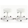 HDHNBA Sedia girevole compatta con rotelle e puleggia rotonda in pelle PU, altezza regolabile, design girevole, sedia da ufficio per disegnatori, sgabello da salotto SPA, sedia da ufficio per casa