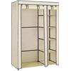 LANTUS Armadio di stoccaggio, guardaroba, organizzatore di stoccaggio di vestiti, armadio in tela, armadio a muro, per camera da letto, corridoio, guardaroba, 110 x 45 x 175 cm, beige
