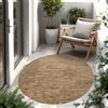 Paco Home Tappeto Per Esterno Balcone Terrazza Tappeto Cucina Monocolore Mélange, Dimensione:80 cm tondo, Colore:Caffè