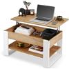 defiPad Tavolino Salotto Sollevabile con Contenitore - Tavolo da Caffè Regolabile in Altezza 45-61 cm - Prodotto nell'UE - Design Moderno Stile Industriale - Coffee Table